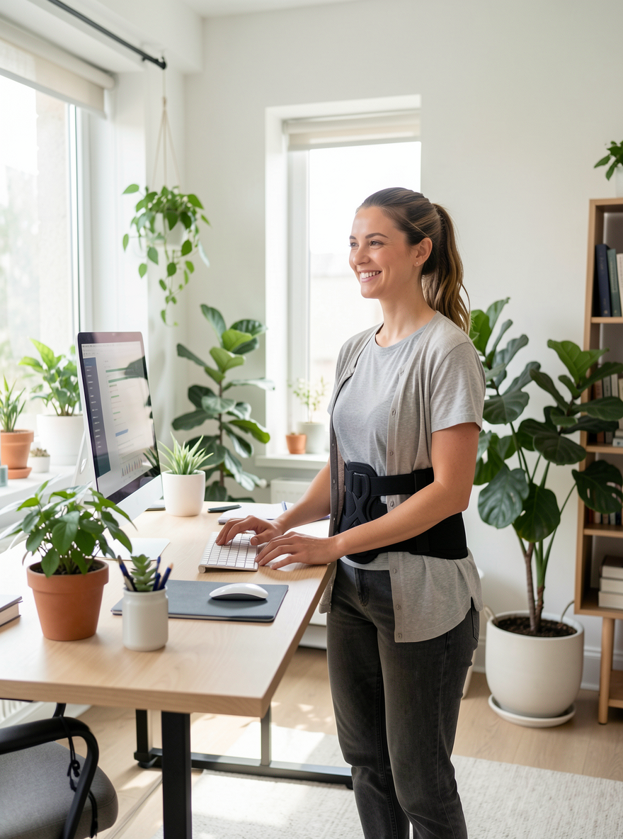 Confident posture at work