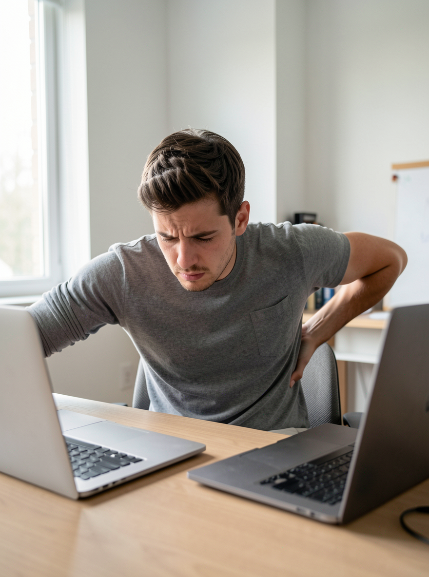 Back pain from slouching